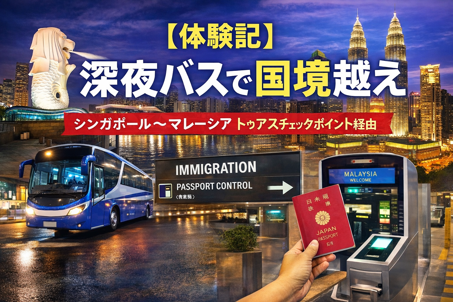 深夜バスでシンガポールからマレーシアへ国境を越える